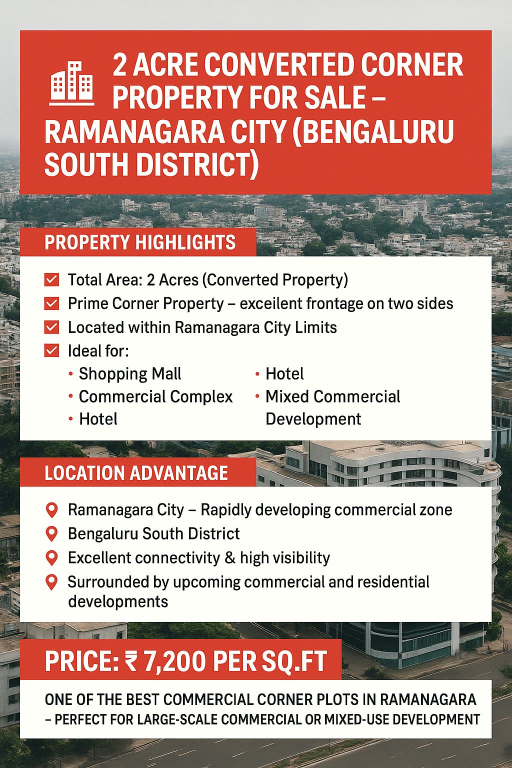 *property id 5190*  🏙️ *2 Acre Converted Corner Property for Sale – Ramanagara City (Bengaluru South District*)